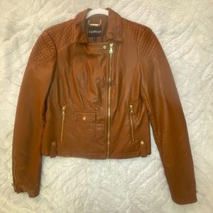 Express Brown Faux Leather Jacket